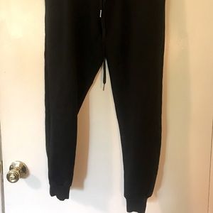Black joggers with pockets and functional drawstring waist